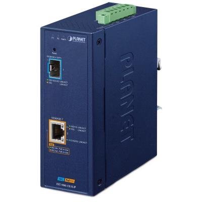 Planet IXT-900-1X1UP průmyslový konvertor, 1x10Gb PoE++ 802.3bt - 1x10GBase-X SFP+,-40~75°C, 12-54VDC, DIN, IP40, 95W