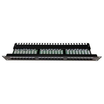 Patch panel 19", 24 portů, C5E, vyvazovací úchytky, 2xAu