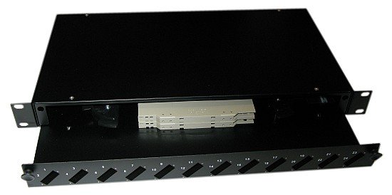 XtendLan 19" optický rozvaděč, 12 portů SC duplex (24 FO portů), výsuvný
