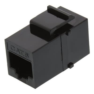 Keystone/spojka, RJ45, CAT6, UTP, černý, instalace kabeláže bez narážení kabelů