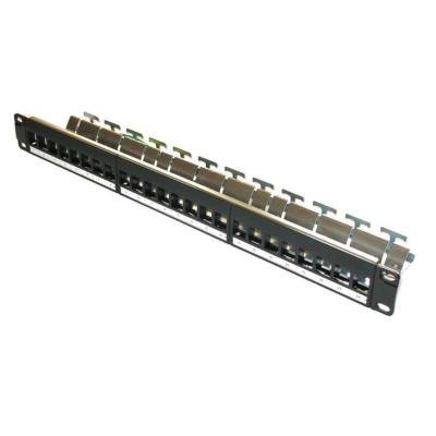 Patch panel 19", 24 portů, neosazený, CAT6A, vyvazovák