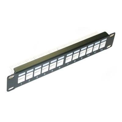 Patch panel 10", 1U / 12 portů, CAT6, osazený