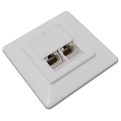 XtendLan Zásuvka 2xRJ45 nestíněná pod omítku a při užití krabičky i na zeď, šikmý vývod, CAT6