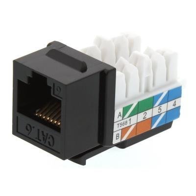 Keystone jack RJ45 UTP narážecí, Cat6, černý