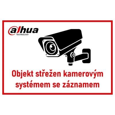 Dahua Bezpečnostní tabulka (samolepka) pro kamerové systémy, bílá, 105x74mm