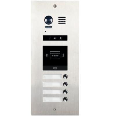 XtendLan Dveřní stanice 2-drát D2/ 4x zvonek/ kamera 170st/ zápustná montáž/ RFID 125kHz