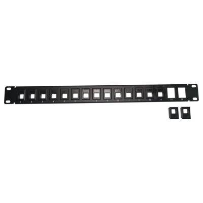 Patch panel 1U 19",  16 otvorů,  neosazený, nestíněný