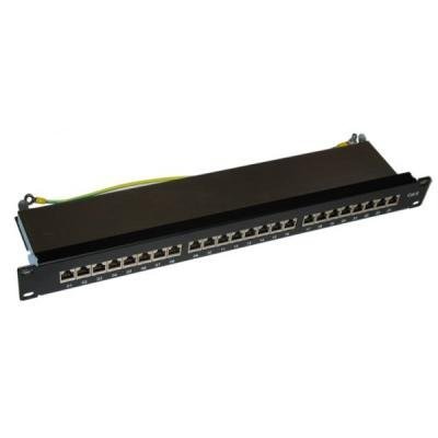 Patch panel 19", 24 portů RJ-45, CAT6, stíněný, kovový kryt