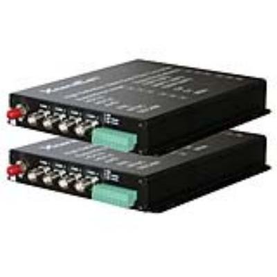 XtendLan HD-CVI/AHD/TVI/PAL opto konvertor, až do 1080p, 4x Video, 1x COM, ST, single i multimode, pár