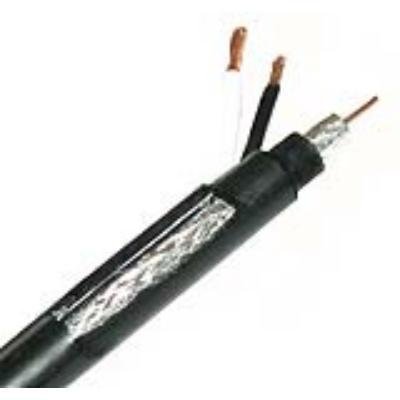 XtendLan Koaxiální kabel kombinovaný xl-RG 59B (75 Ohm) 0.81mm + 2x 1mm2 vodič, 1m, balení 200m, PE černý