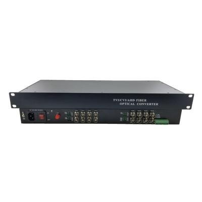 XtendLan HD-CVI/AHD/TVI/PAL opto konvertor, až do 1080p, 16x Video, 1xCOM, ST,single i multimode, pár