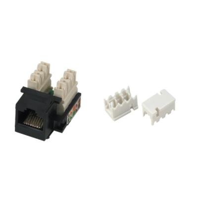 Keystone jack RJ45, CAT5e, UTP, s krytkami proti prachu, černý