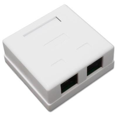 XtendLan Zásuvka 2x RJ-45 nestíněná, na zeď, spodní vývod, narážecí