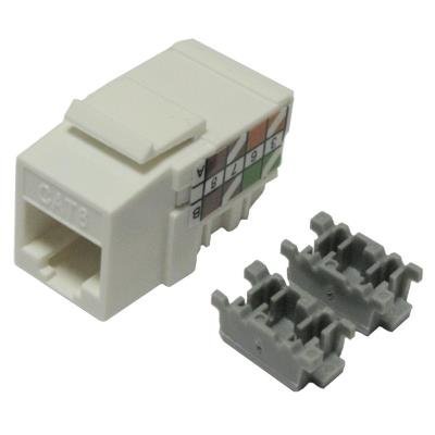 Keystone jack RJ45 narážecí, Cat 6, UTP, bílý, 90 st., narážení shora