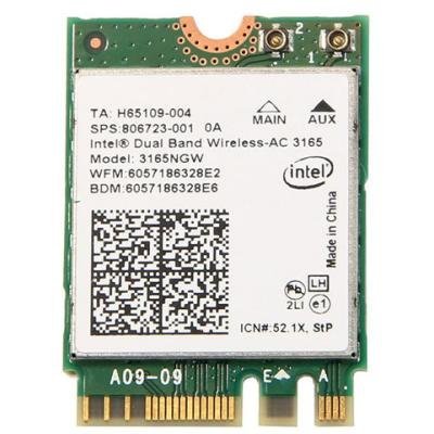 XtendLan M.2 Intel AC3165 WiFi 802.11b/g/n/ac 2,4GHz + 5GHz  +  Bluetooth 4.2