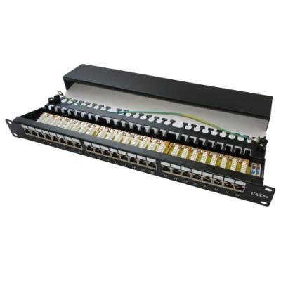 Patch panel 19", 24 portů, stíněný, C5E,dual, 2xAu, s LED vyhledáváním