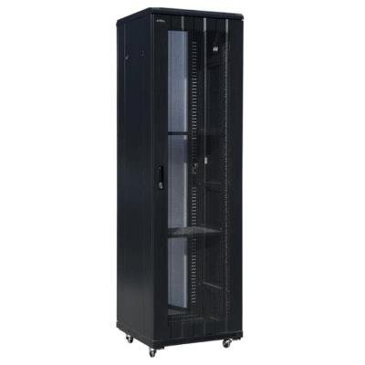 XtendLan 42U/600x1000 stojanový, černý, perforované dvoukřídlé dveře a záda