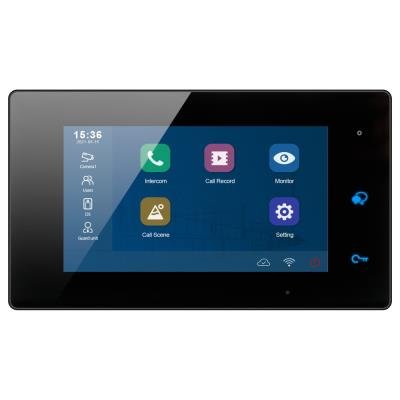 XtendLan Bytový monitor IP/ dotykový LCD 7" 1024x600/ PoE/ WiFi/ paměť/ CZ menu/ ONVIF/ Quad/ PIP/ černý