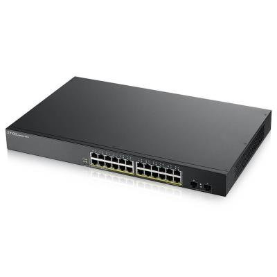 ZyXEL GS1900-24HP v2, 24-port GbE L2 PoE Smart Switch, rackmount, 170 Watt