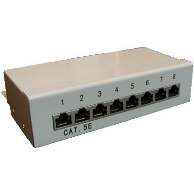 DATACOM Patch box STP   8 port CAT5E DUAL GY  hor.zářez / VL