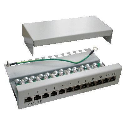 DATACOM Patch box STP 12 port CAT5E DUAL GY  hor.zářez / VL