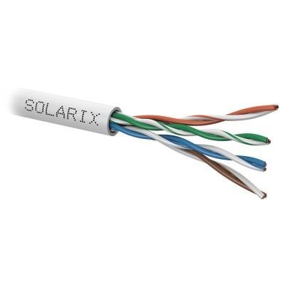 Solarix UTP kabel Cat5E, drát, PVC - šedý (SXKD-5E-UTP-PVC) - metráž