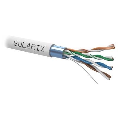 Solarix FTP kabel Cat5E, drát, PVC - šedý, stíněný (SXKD-5E-FTP-PVC) - metráž