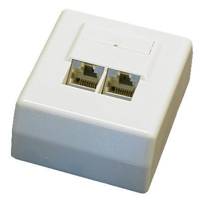 Datová zásuvka DATACOM STP cat.5e 2x RJ45 45° 