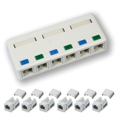 Datová zásuvka DATACOM UTP cat.5e 6x RJ45