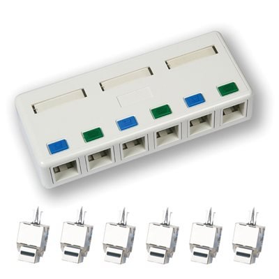 Datová zásuvka DATACOM STP cat.5e 6x RJ45