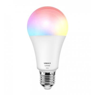 UMAX chytrá LED žárovka U-Smart Wifi Bulb/ Wi-Fi/ E27/ 8W/ 110-250V/ čeština/ RGB/ stmívatelná
