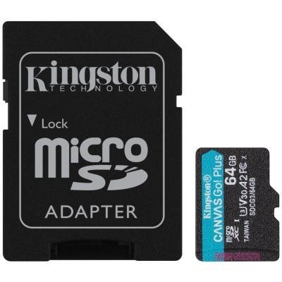 KINGSTON Canvas Go Plus 64GB microSDXC / UHS-I V30 U3 / CL10 / balení vč. adaptéru