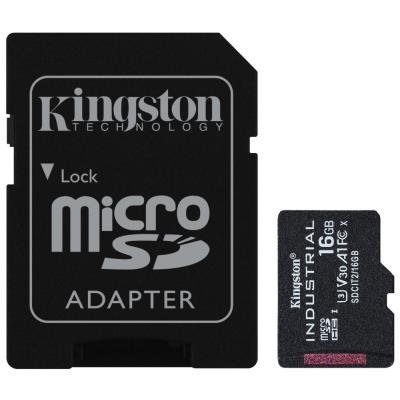 KINGSTON 16GB microSDHC / Industrial Temp / UHS-I / U3 / vč. adaptéru