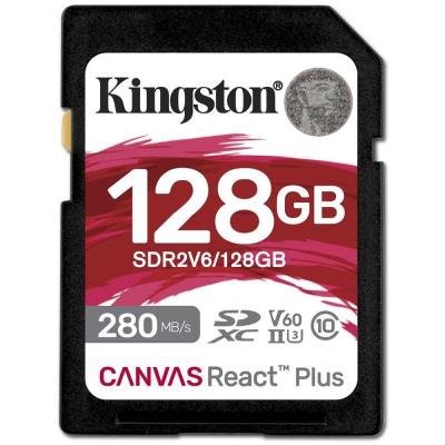 KINGSTON Canvas React Plus 128GB SDXC / UHS-II / U3 / V60 / 280R/100W / Full HD/4K