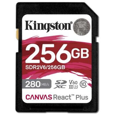 KINGSTON Canvas React Plus 256GB SDXC / UHS-II / U3 / V60 / 280R/100W / Full HD/4K