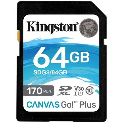 KINGSTON Canvas Go Plus 64B SDXC / CL-10 / UHS-I / U3 / V30 / 170R