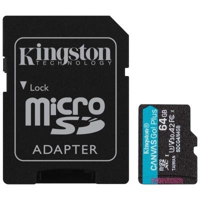 Kingston Canvas Go! Plus Gen4 microSDXC 64GB + SD adaptér