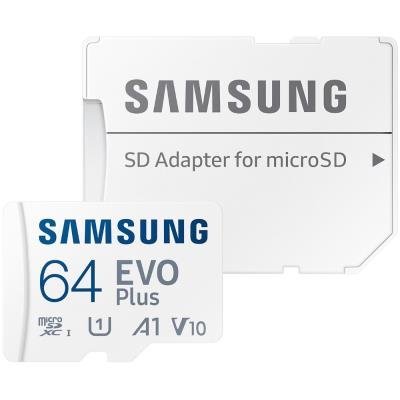 SAMSUNG EVO Plus 2024 MicroSDXC 64GB + SD Adapter / CL10 UHS-I U1 / A1 / V10 
