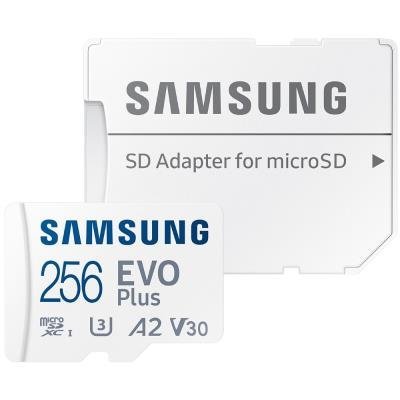 SAMSUNG EVO Plus MicroSDXC 256GB 2024 + SD Adapter / CL10 UHS-I U3 / A2 / V30 