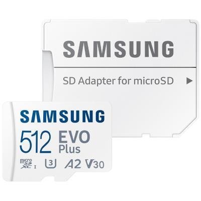 SAMSUNG EVO Plus 2024 MicroSDXC 512GB + SD Adapter / CL10 UHS-I U3 / A2 / V30 