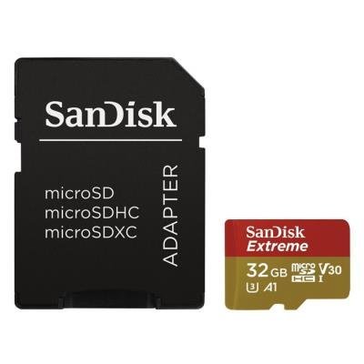 SanDisk Extreme 32GB microSDHC / CL10 / A1 / UHS-I V30 / 100mb/s / vč. adaptéru