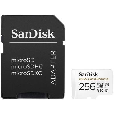 SanDisk High Endurance microSDXC 256GB + SD adaptér
