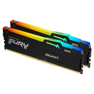 KINGSTON FURY Beast Black RGB 16GB DDR5 4800MT/s / CL38 / DIMM / Kit 2x 8GB