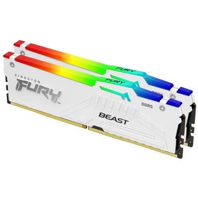KINGSTON FURY Beast White RGB XMP 32GB DDR5 5200MT/s / CL40 / DIMM / Kit 2x 16GB