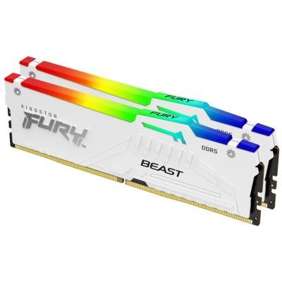 KINGSTON FURY Beast White RGB XMP 32GB DDR5 6000MT/s / CL30 / DIMM / Kit 2x 16GB