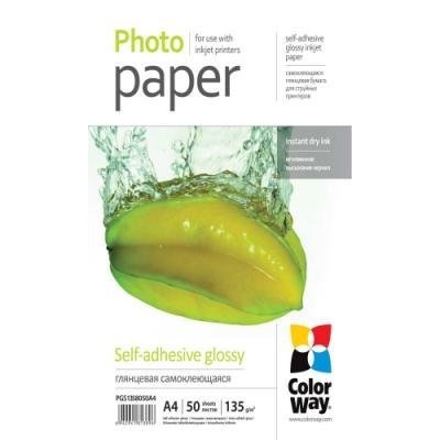 Fotopapír ColorWay Glossy samolepící A4 50 ks