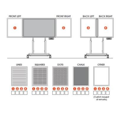 Vogels Potisk 75" tabulí (řádky, body, mřížka, povrch pro křídu, …)