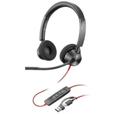 Poly Blackwire 3320 Stereo Microsoft Teams Certified USB-C Headset +USB-C/A Adapter