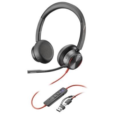 Poly Blackwire 8225 Stereo Microsoft Teams Certified USB-C Headset +USB-C/A Adapter