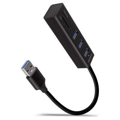 AXAGON hub USB-A / HMA-CR3A / USB 3.2 Gen1 / 3x USB-A / MicroSD/SD / kovové tělo / 0,2m